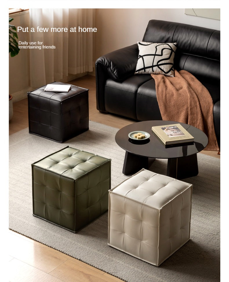 Genuine Leather Modern Makeup Stool footstool