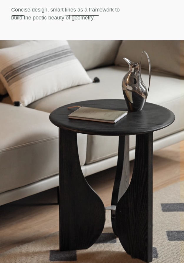 Oak Solid Wood Curved Leg Side Table