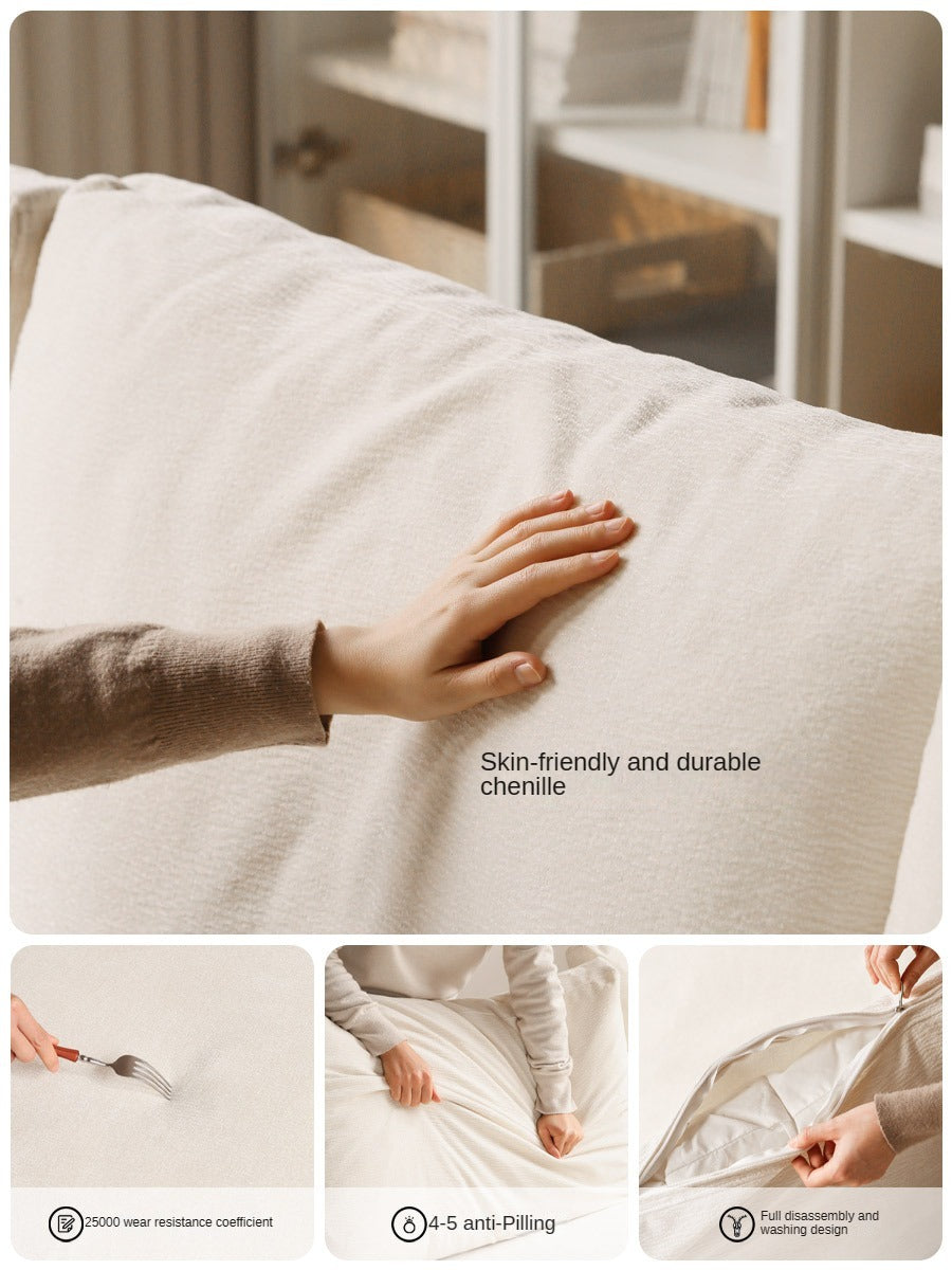Fabric White Cream Style Down Sofa.