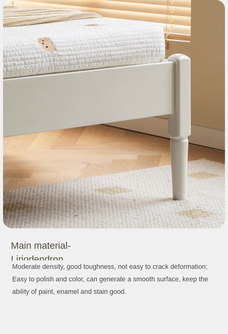 Poplar Solid Wood High Headboard Children's Bed.