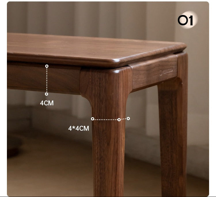 Black Walnut, Oak Solid Wood Makeup Stool