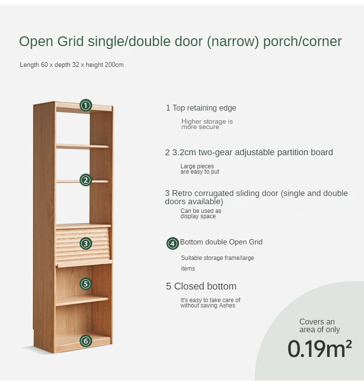 Oak, Beech Solid Wood Bookcase With Glass Door Floor-Standing Bookshelf Multi-Layer Storage Rack Free Combination Display Cabinet