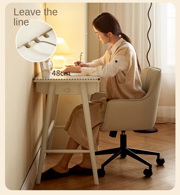 Rubberwood Solid Wood Modern Cream Style Study Desk