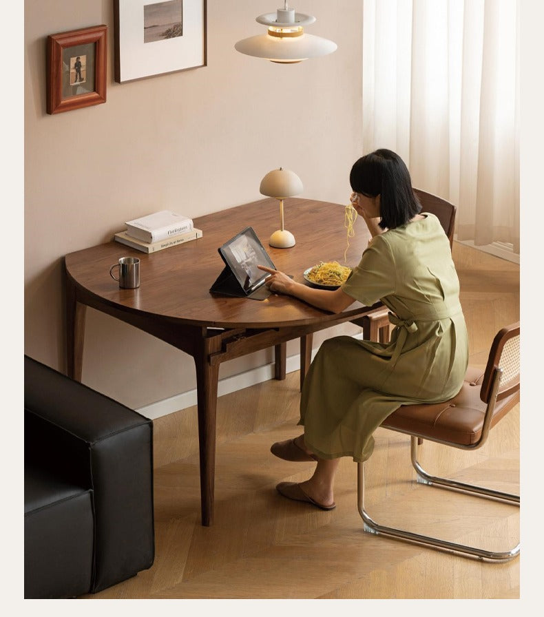 Oak Solid Wood Modern Folding Round Dining Table