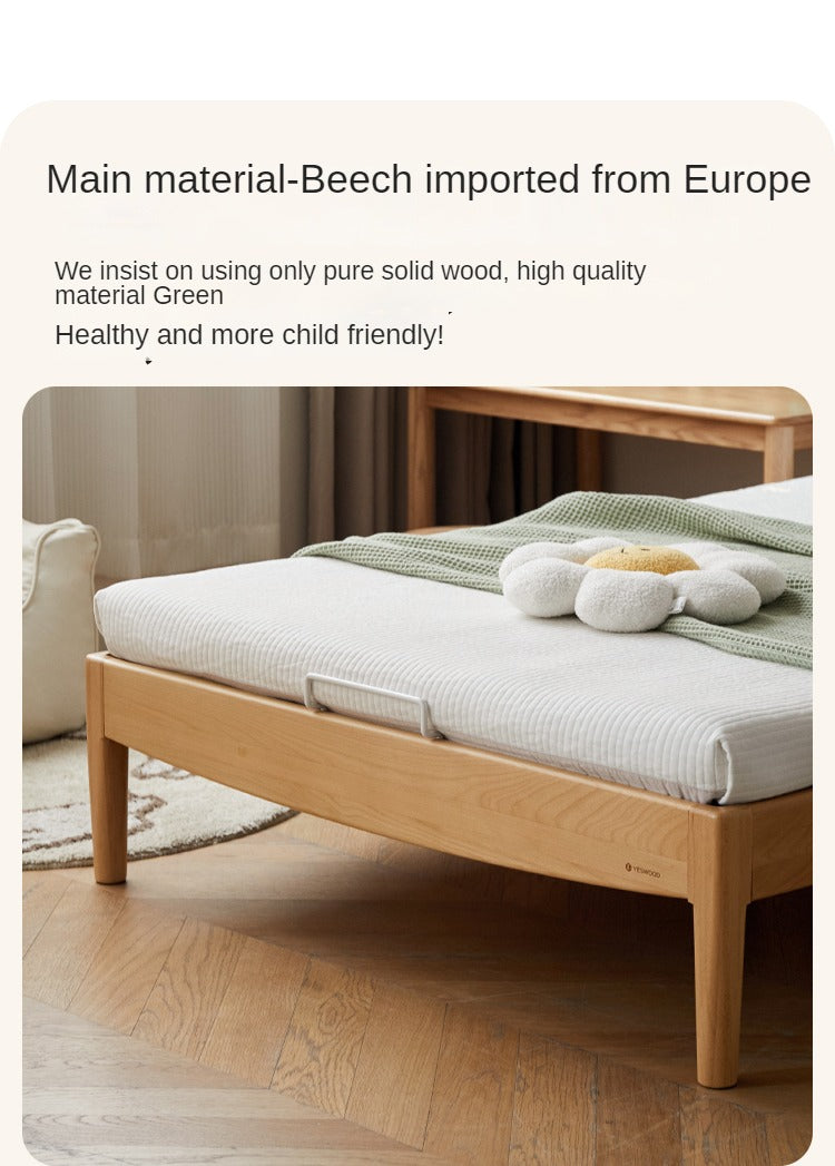 Beech Solid Wood Children's Single Bed.