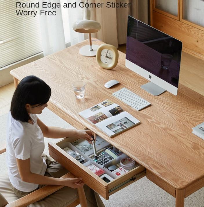 Oak, Ash Solid Wood Long Office Desk