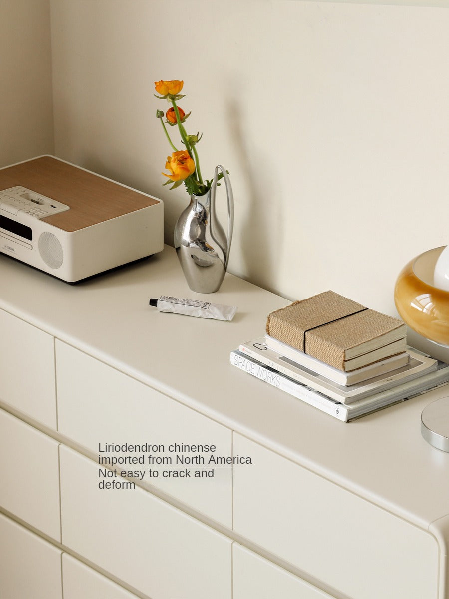 Ash Solid Wood Cream Style Chest of Drawers