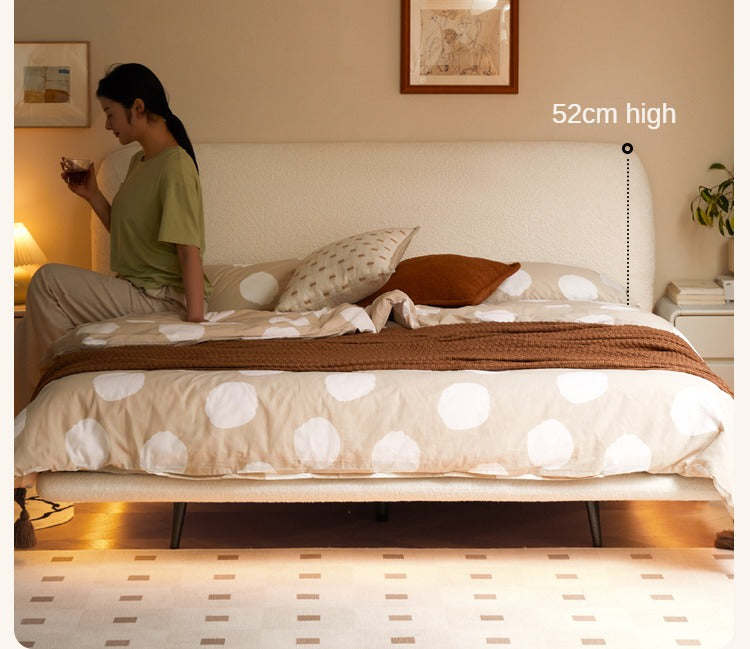 Fabric Soft Luminous White Suspension Imitation Lamb Fleece Bed