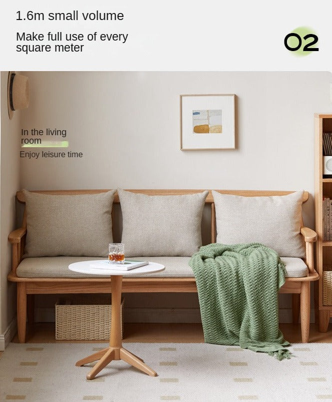 Oak Solid Wood Windsor Sofa Winter/Summer Dual Use.