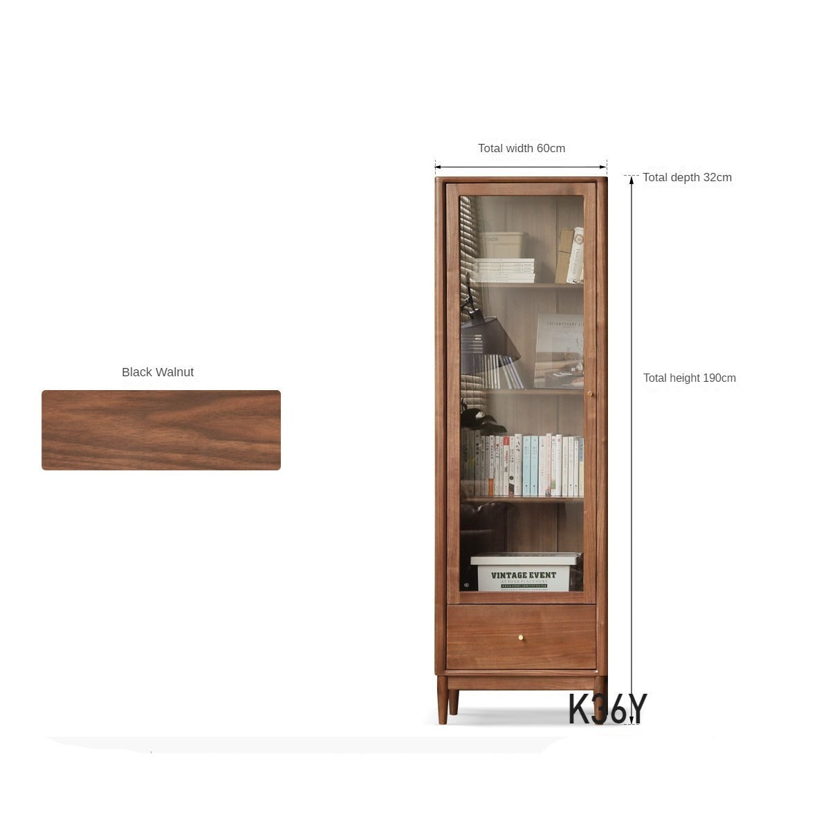 Black Walnut, Oak, Ash Solid Wood Bookcase Whole Wall Free Combination Bookshelf