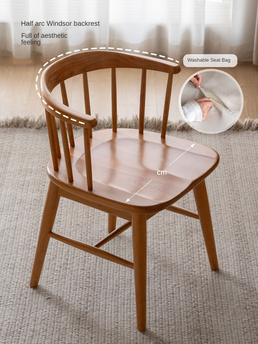 Black Walnut, Oak, Cherry Color Solid Wood Rotating Chair