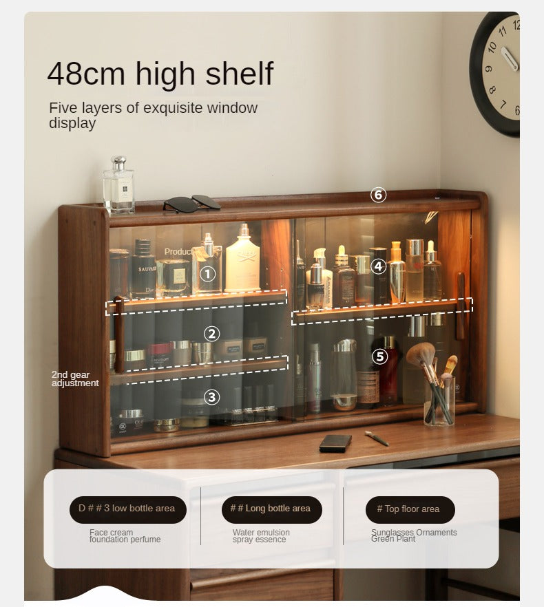 Black Walnut Solid Wood Light Luxury Dressing Table.