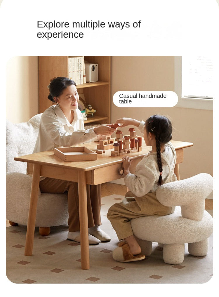 Beech, Oak Solid Wood Children's Study Table
