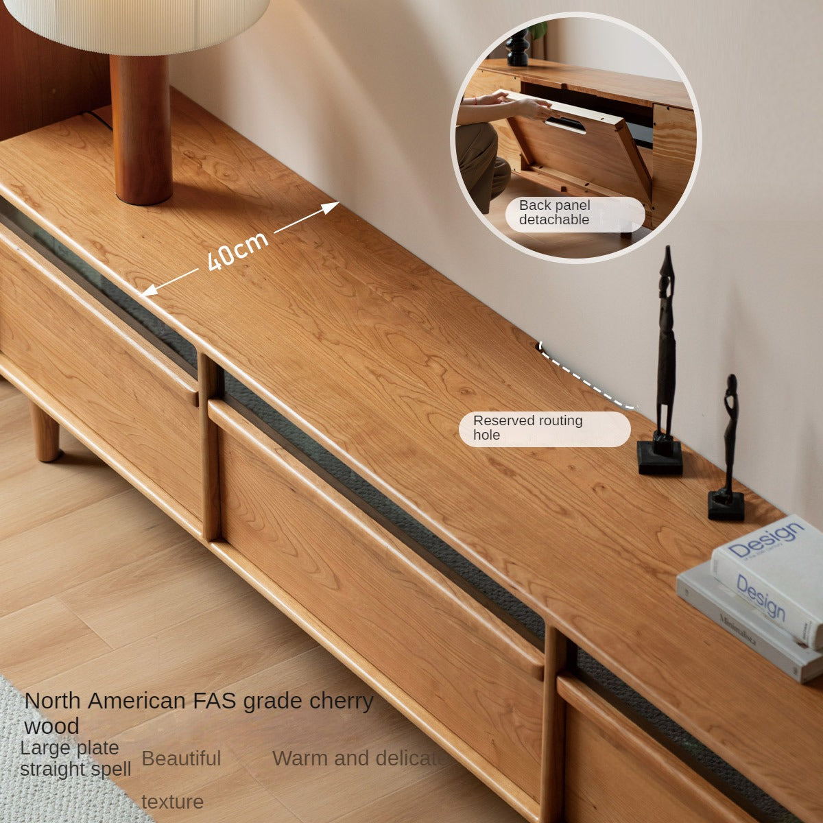 Cherry Solid Wood TV Cabinet.