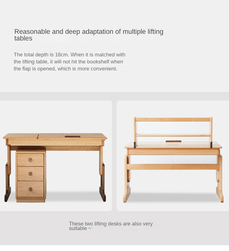 Oak, Beech Solid Wood Shelf Bookshelf