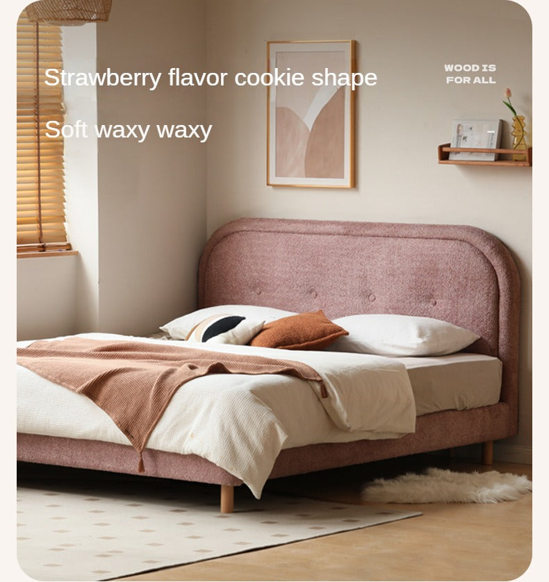 Fabric Pink Bed French Style