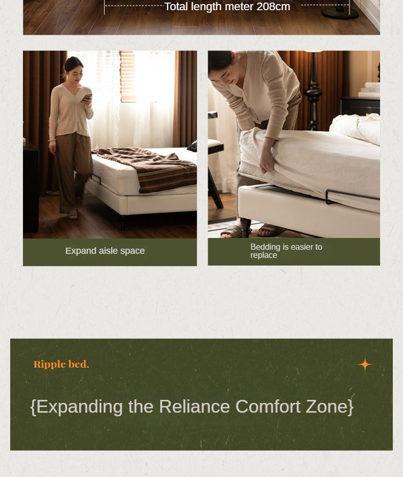 Eco Cloud Leather Soft Covered Wave Ripple Bed