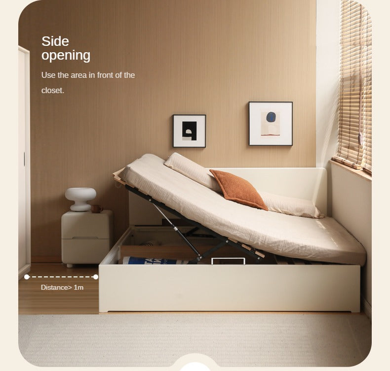 Rubber wood, Poplar solid wood white open box bed