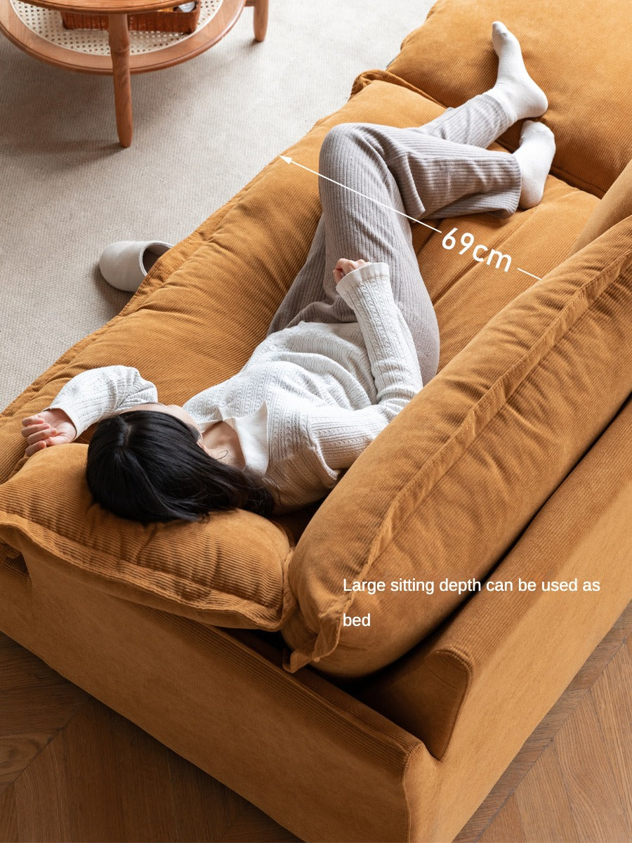 Fabric Down Modern Three-seat Sofa.