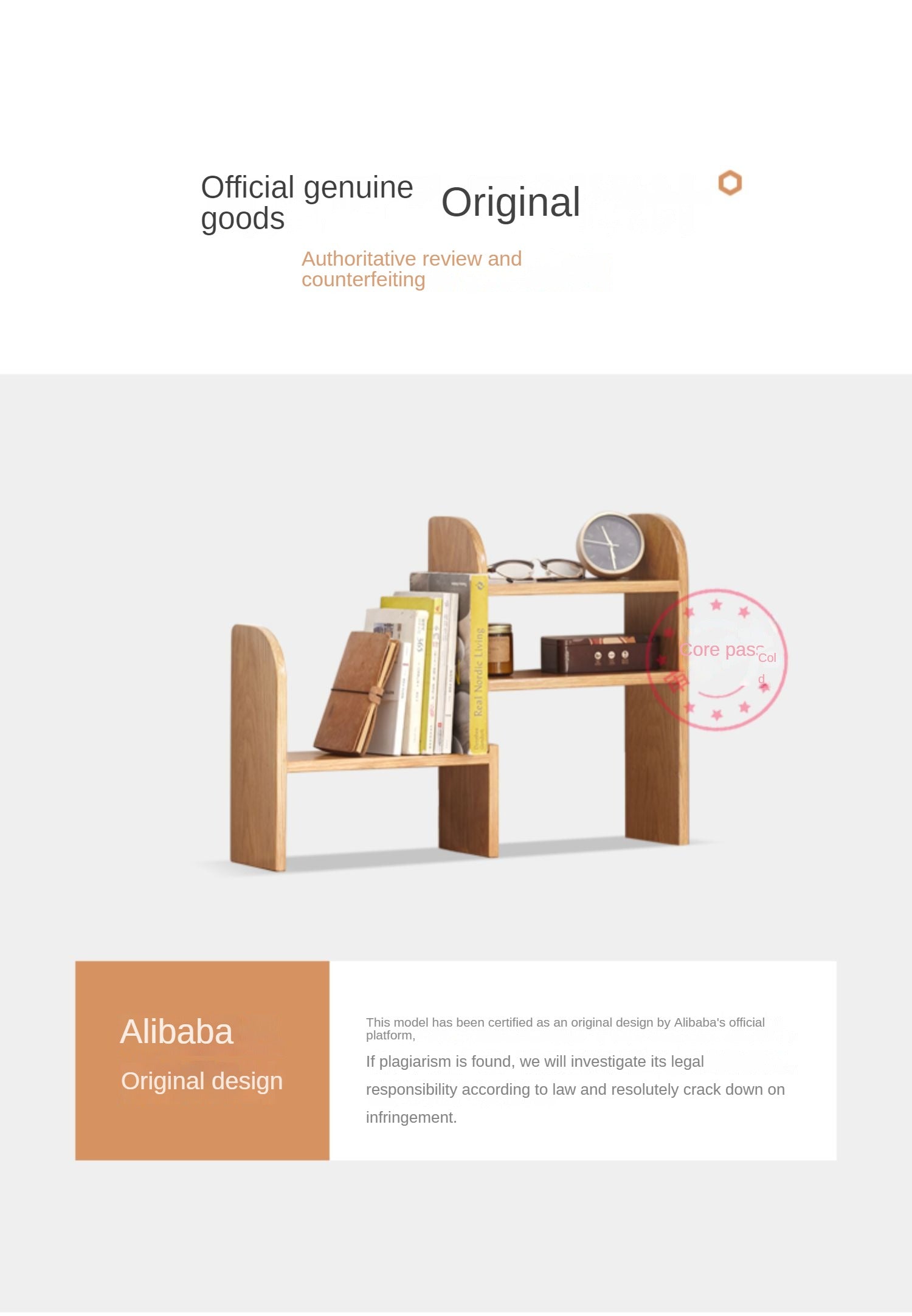Oak, Rubberwood Solid Wood Small Bookcase Simple Study Telescopic Organizing Shelf Nordic<