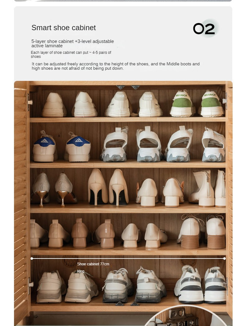 Oak, Ash Solid Wood Storage Locker Shoe Entrance Cabinet