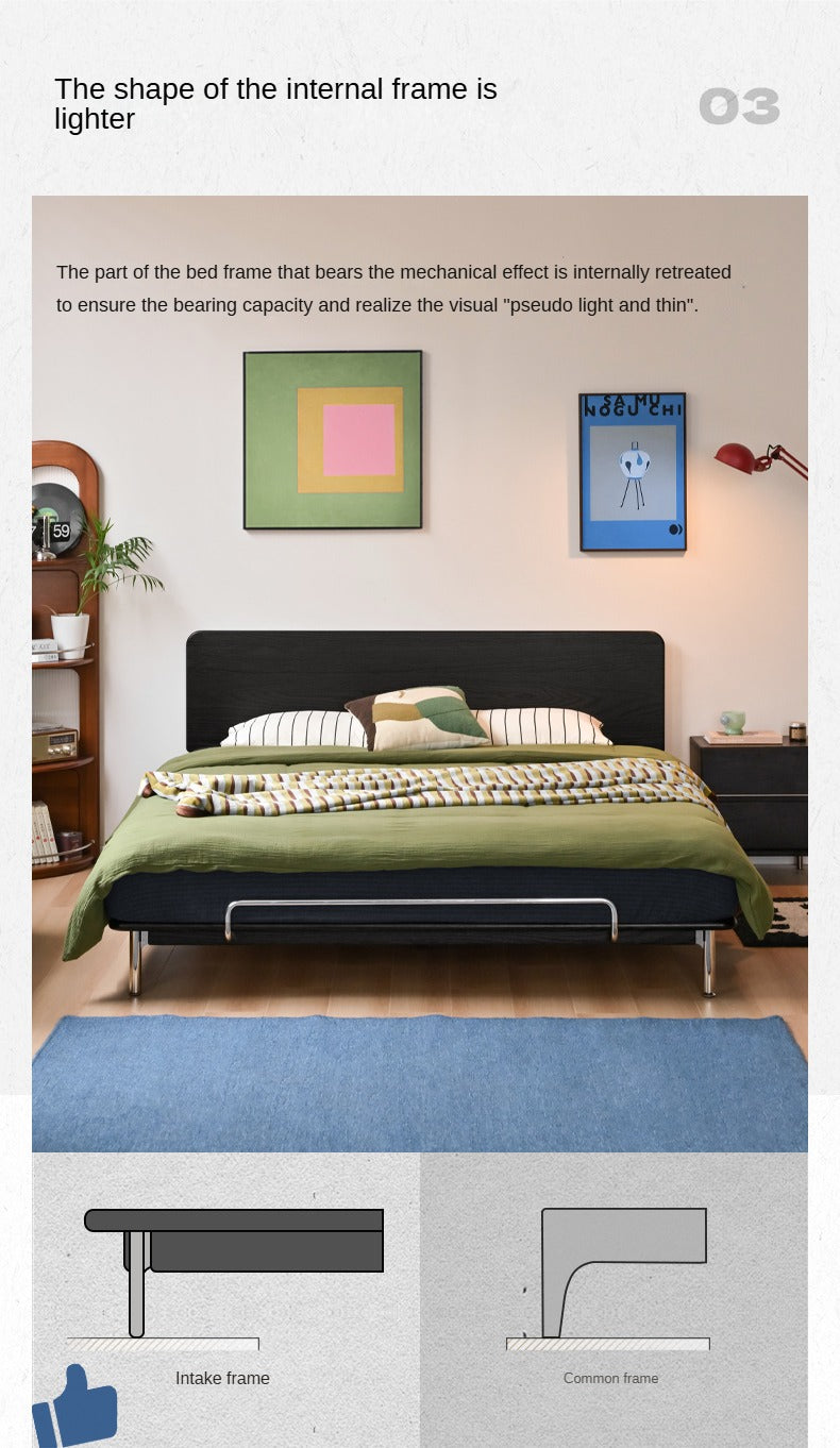 Ash, Oak Solid Wood Bed Minimalist