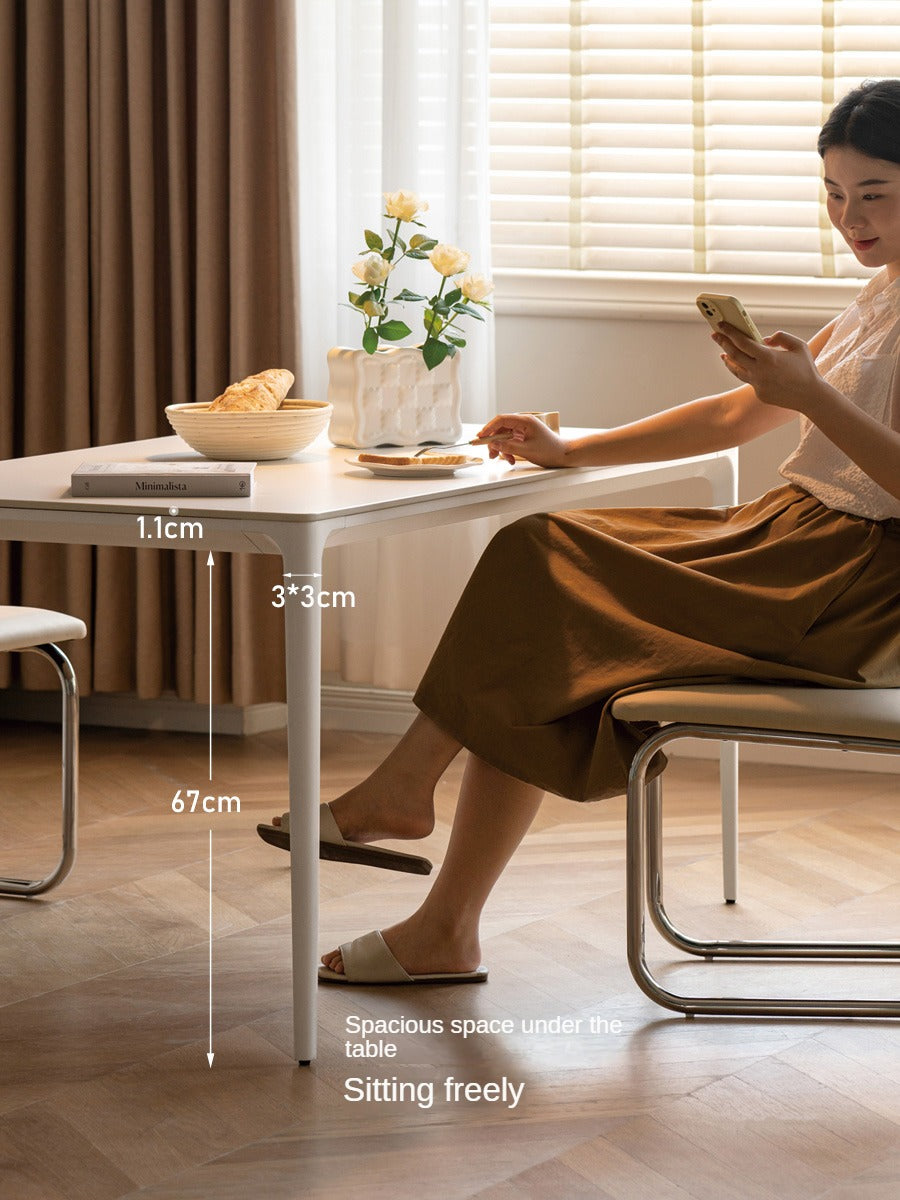 Rock Slab Dining Table Iron-cream