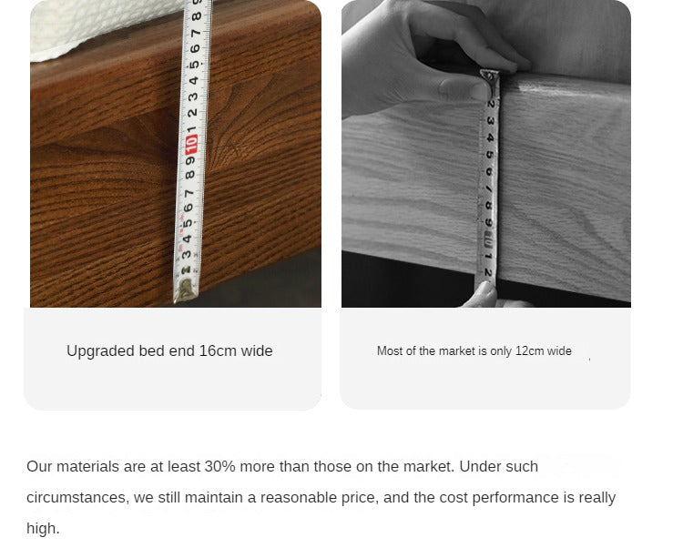 Ash, Oak Solid Wood Bed Nordic Modern Simple Bed