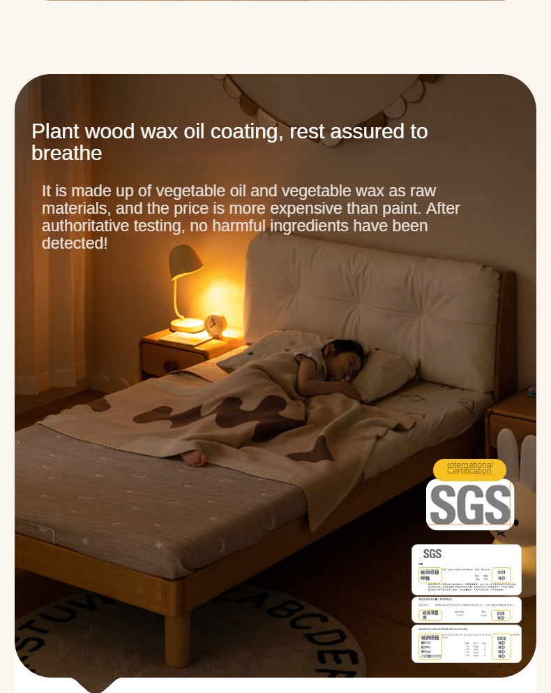 Cream style Organic Leather kid's Bed<