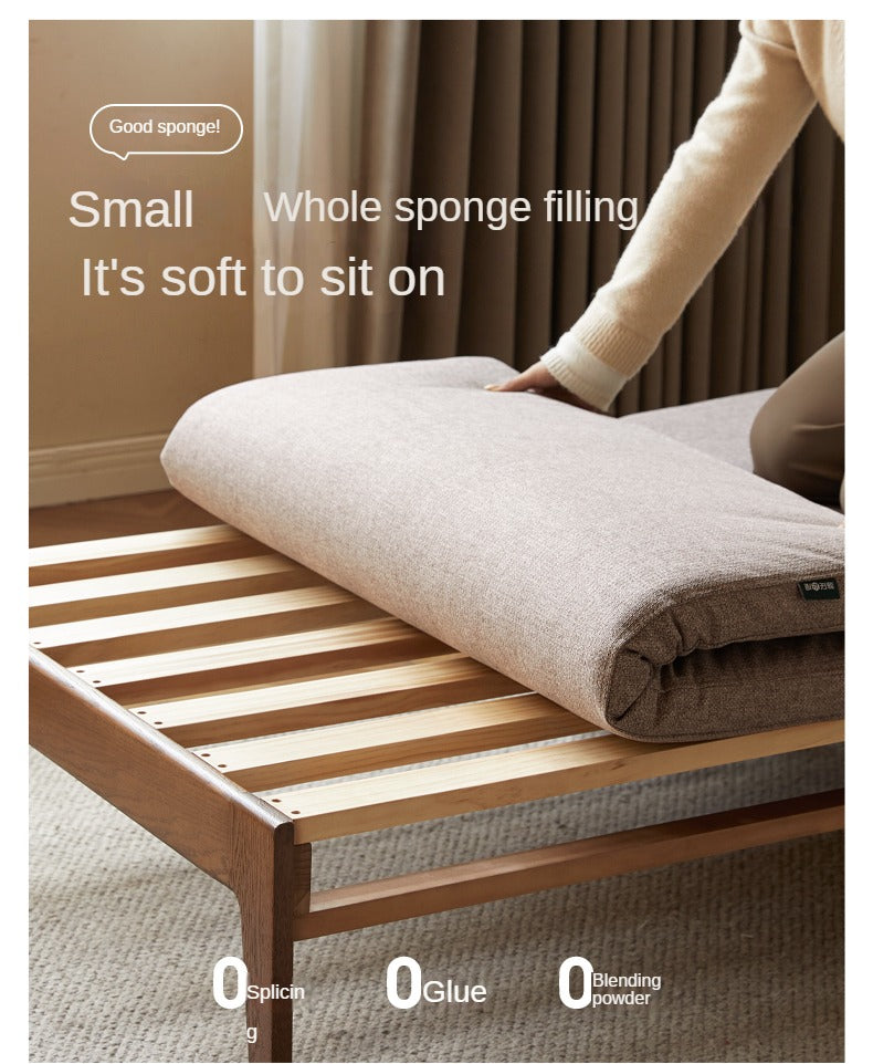 Oak, Beech, Solid Rubberwood Folding Single Retractable Sofa Bed.