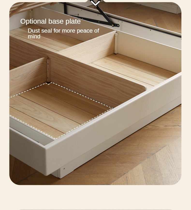 Rubber Solid Wood Suspended Box Platform Bed, Headboard-Free Bed.