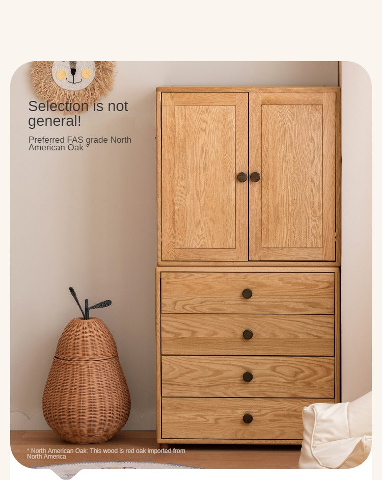 Beech Solid Wood Nordic Modern Kids Dresser, Chests, Storage Cabinet