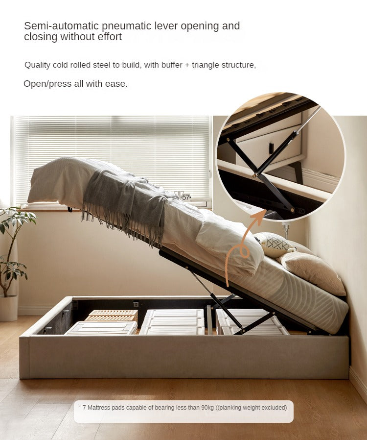 Technology cloth box platform bed, headboard-free bed