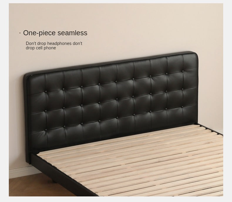 Black High-end Leather Suspension Bed