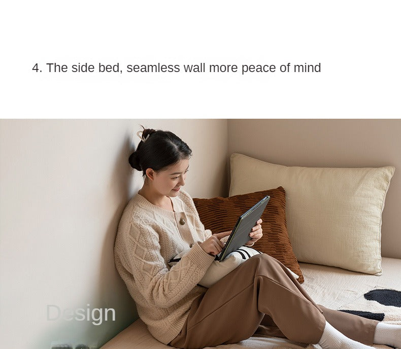 Oak Solid Wood Bed Simple platform bed, headboard-free bed