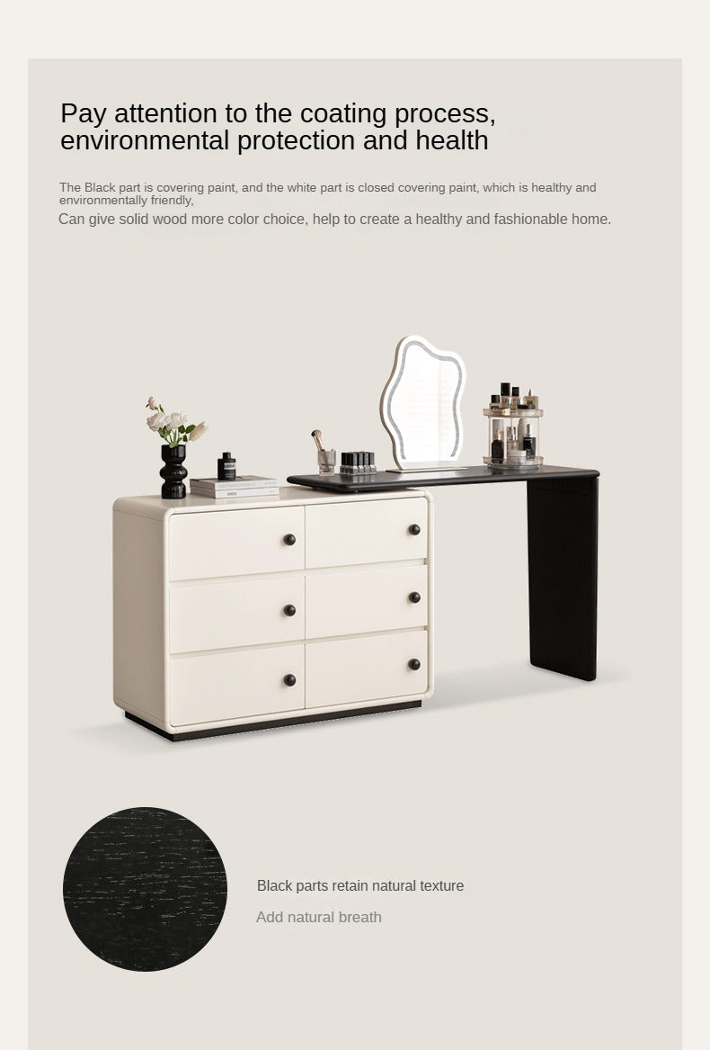 Solid Rubberwood Cream Style Dressing Table.