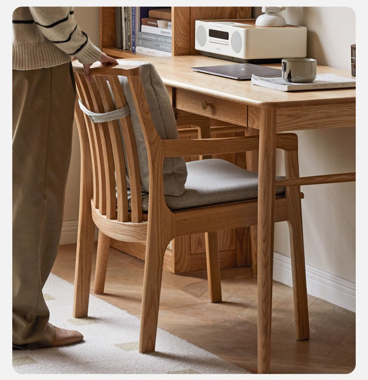 Cherry, Ash, Oak, Beech Solid Wood Book Chair Comfortable Soft Back Chair