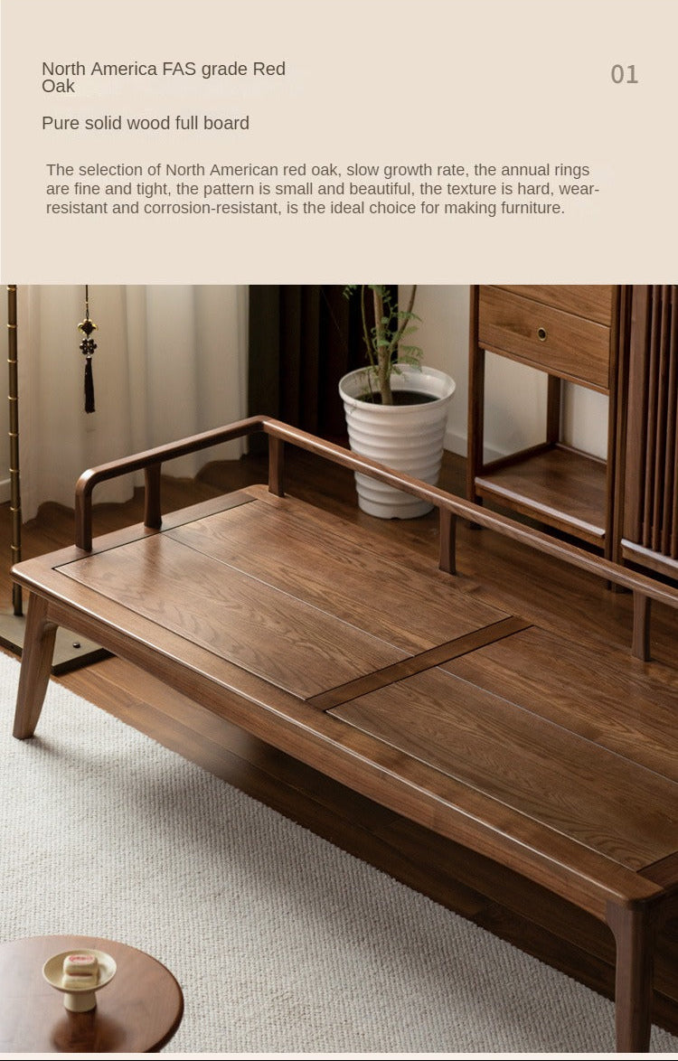 Red Oak Solid Wood Dual Use Sofa