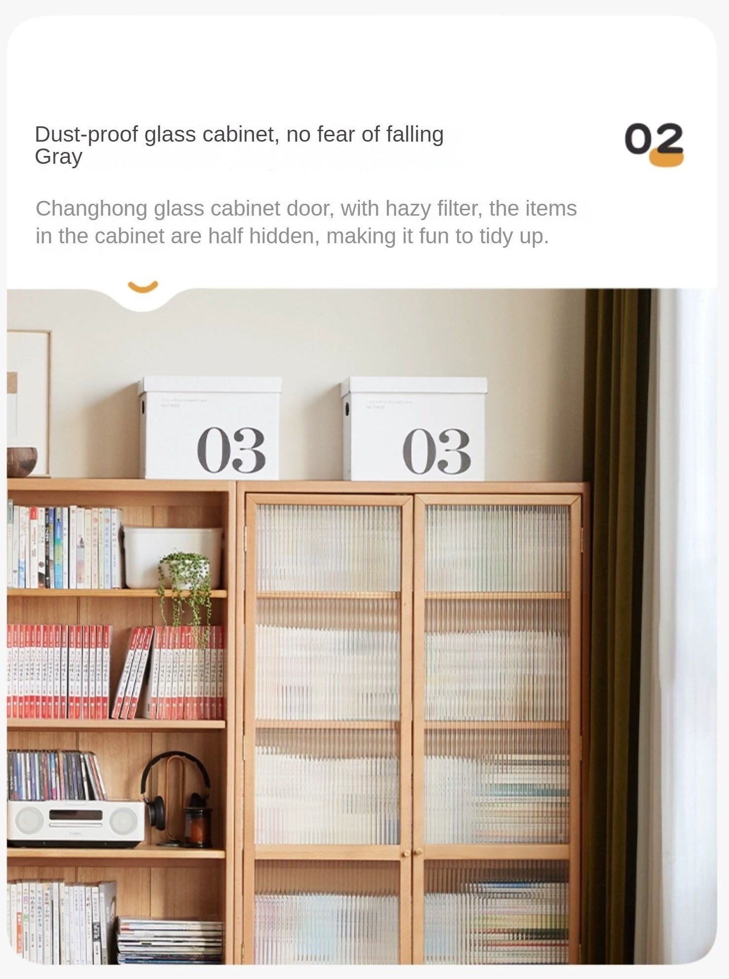 Beech European Solid Wood Bookcase Combination Cabinet
