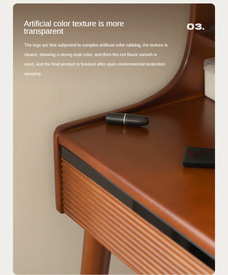 Poplar Solid Wood Retro Vanity Table.