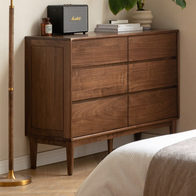 Black Walnut, Ash Solid Wood Chest of Drawers