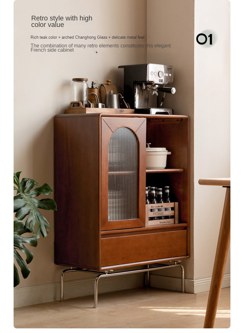 Black Walnut, Poplar Solid Wood Side Cabinet.