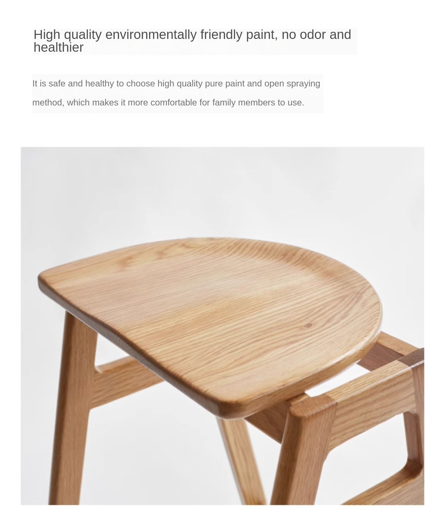 Oak Solid Wood High Feet Stool