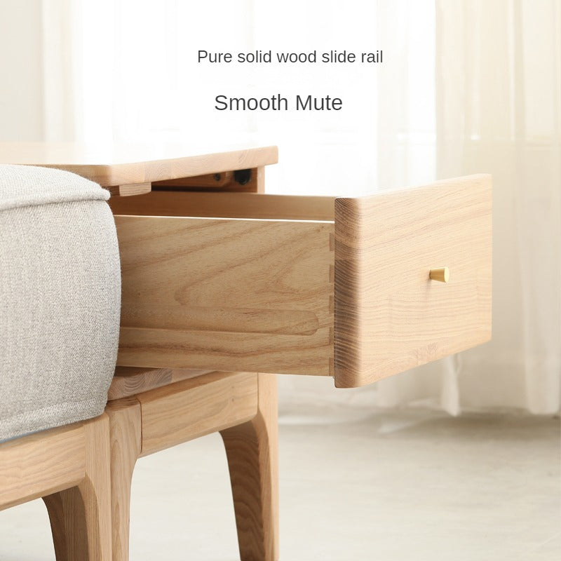 Ash Solid Wood Side Modern Corner Storage Side Table