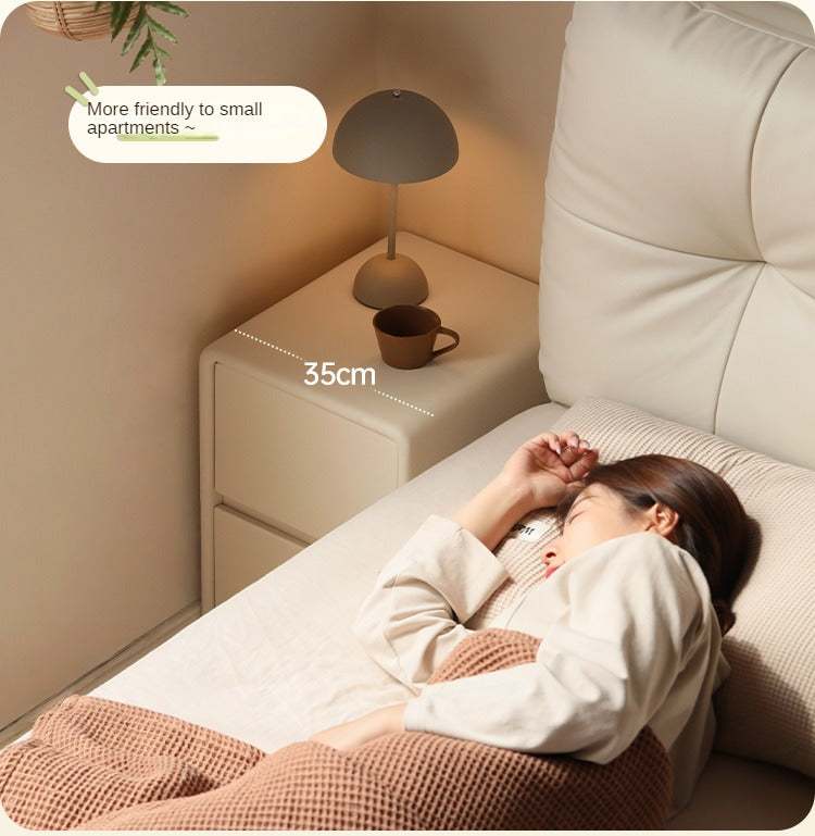 Leather Cream Style Nightstand.