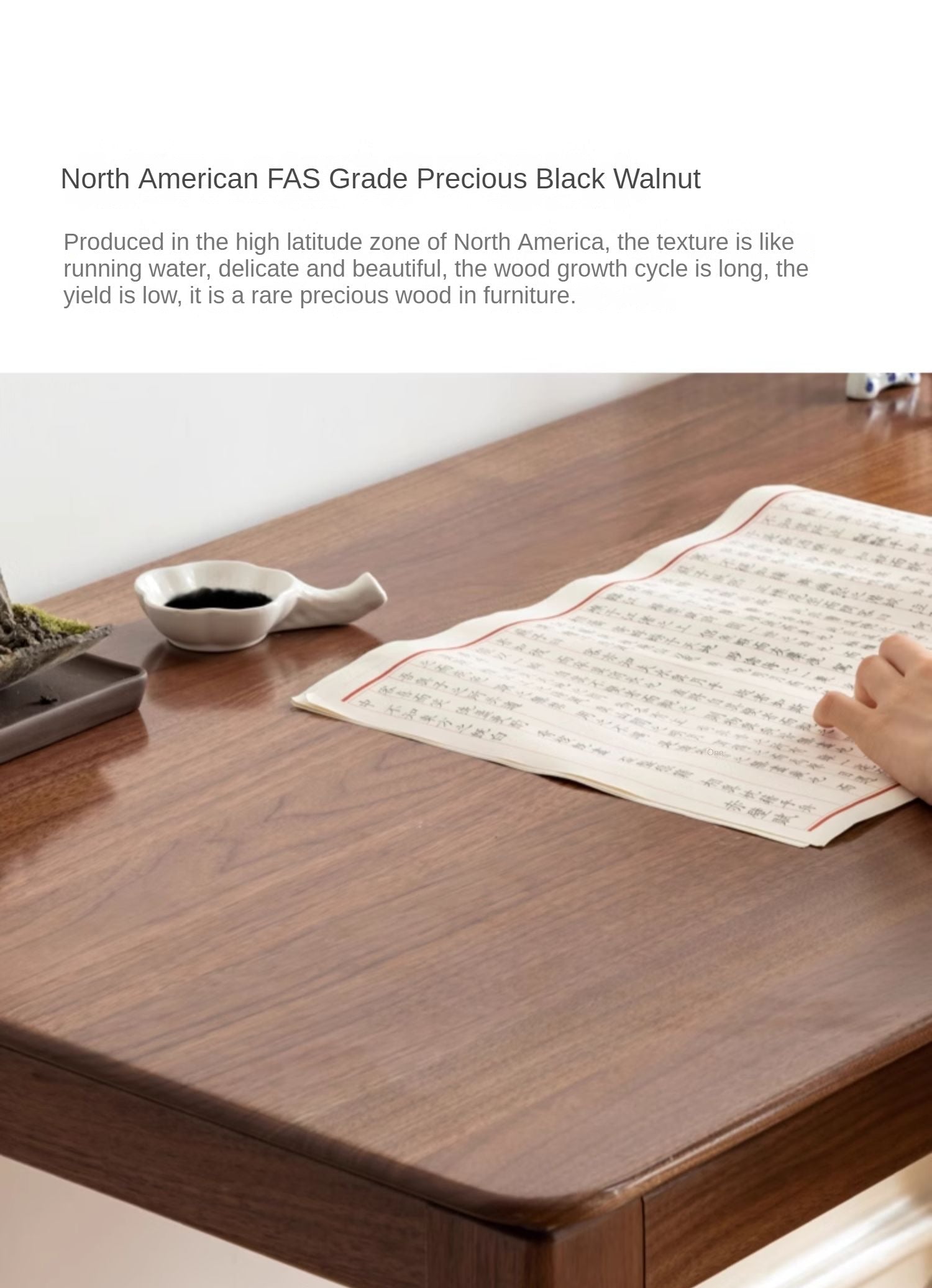 Black Walnut Solid Wood Writing Desk