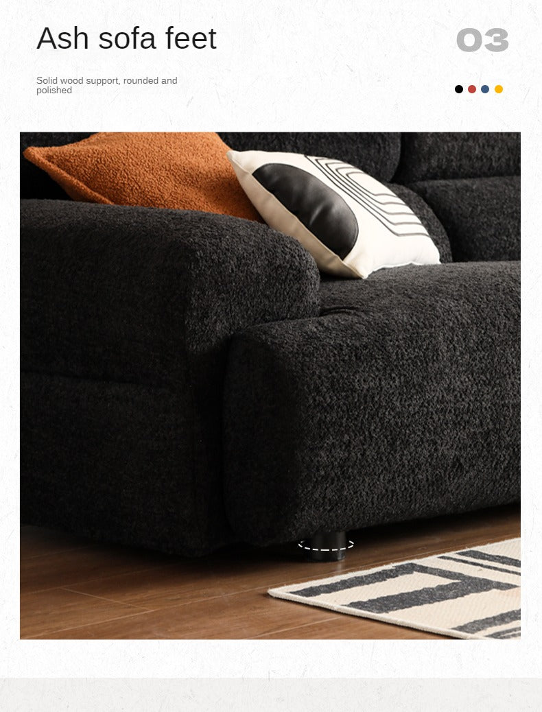 Fabric Sofa French Retro Three-seat Straight Sofa.