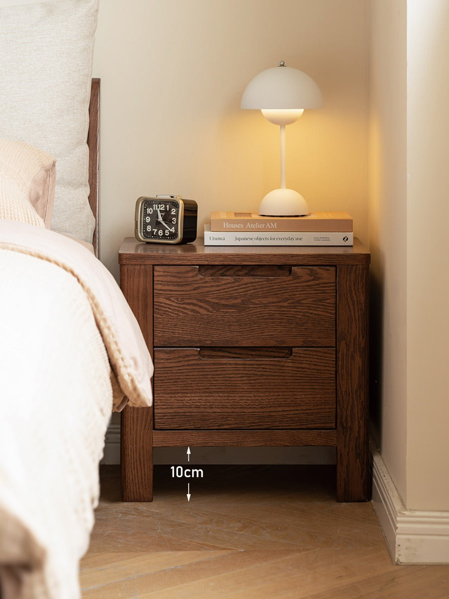 Oak Solid Wood Nordic Style Nightstand.