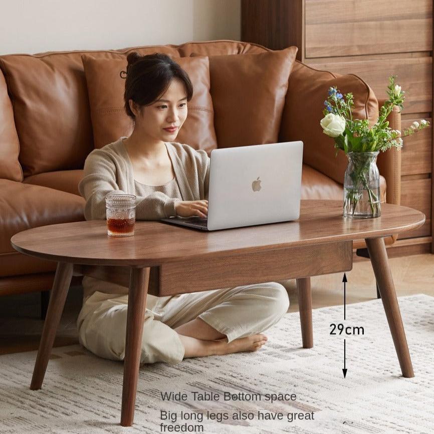 Black Walnut Solid Wood Capsule Coffee Table