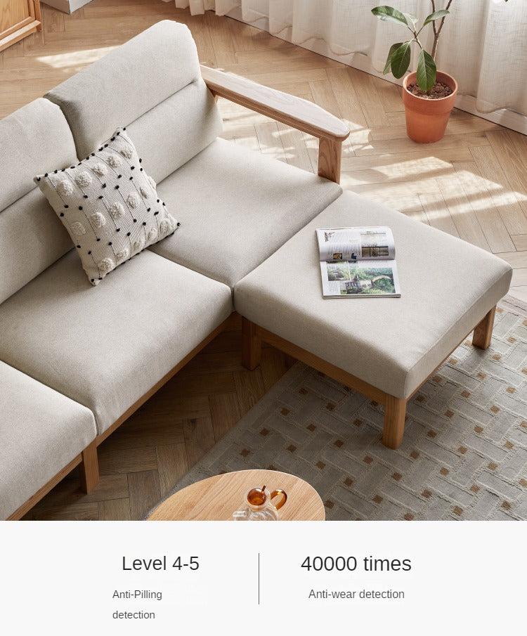 Ash Solid Wood Straight Sofa Modern.